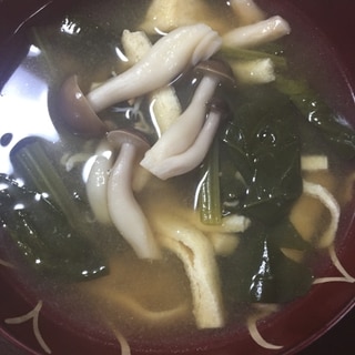 ほうれん草 しめじ 油揚げ お味噌汁